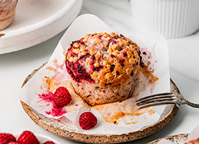 Raspberry & White Choc Muffin