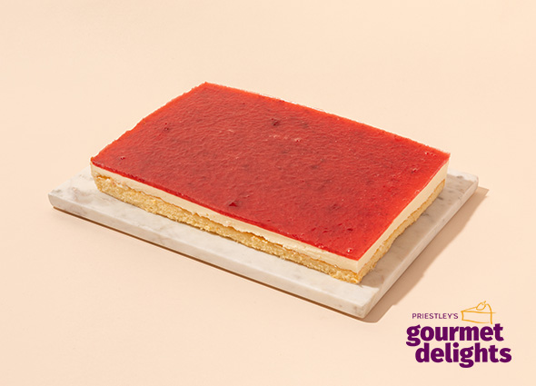 Strawberry Sponge Cheesecake Tray