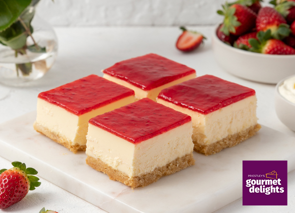 10 Strawberry Cheesecake Slices With Whole Slice - Replica Fake Food, Made In USA